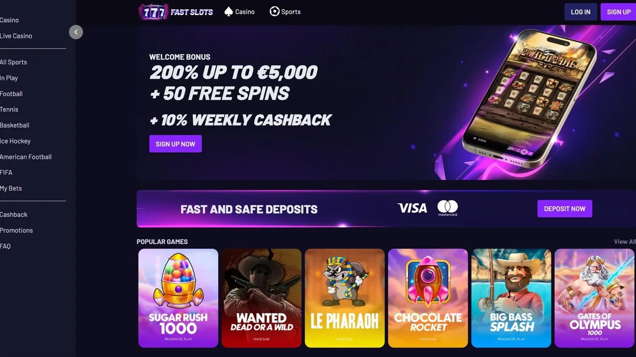 Fast Slots official casino website screenshot