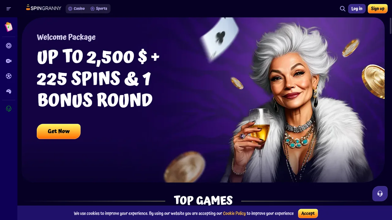 SpinGranny official casino website screenshot