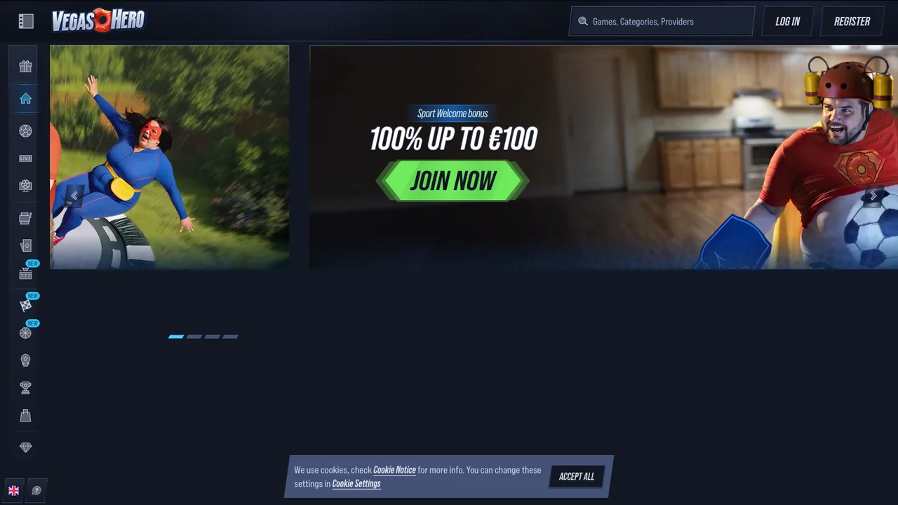 VegasHero official casino website screenshot