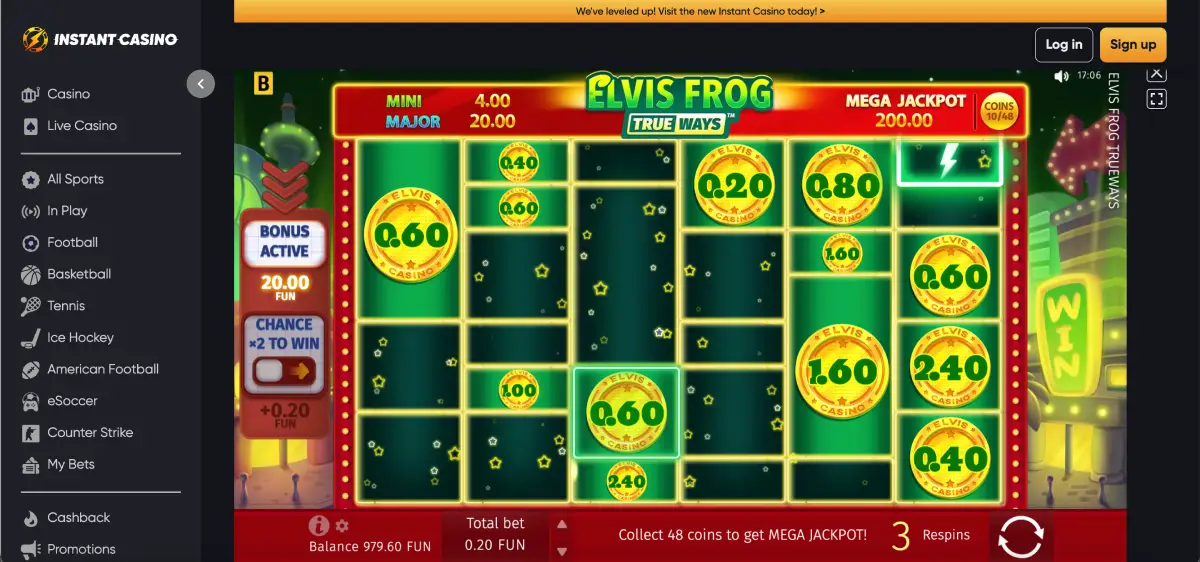 Elvis Frog TRUEWAYS Coin Respin round with jackpots Elvis Frog TRUEWAYS Coin Respin round with jackpots
