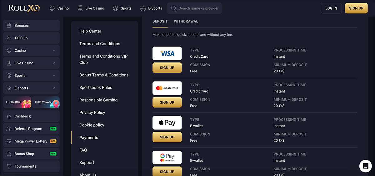 How to deposit funds and play Elvis Frog at Rollxo casino