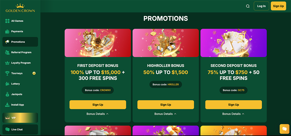 Elvis Frog at Golden Crown bonus welcome offer screen