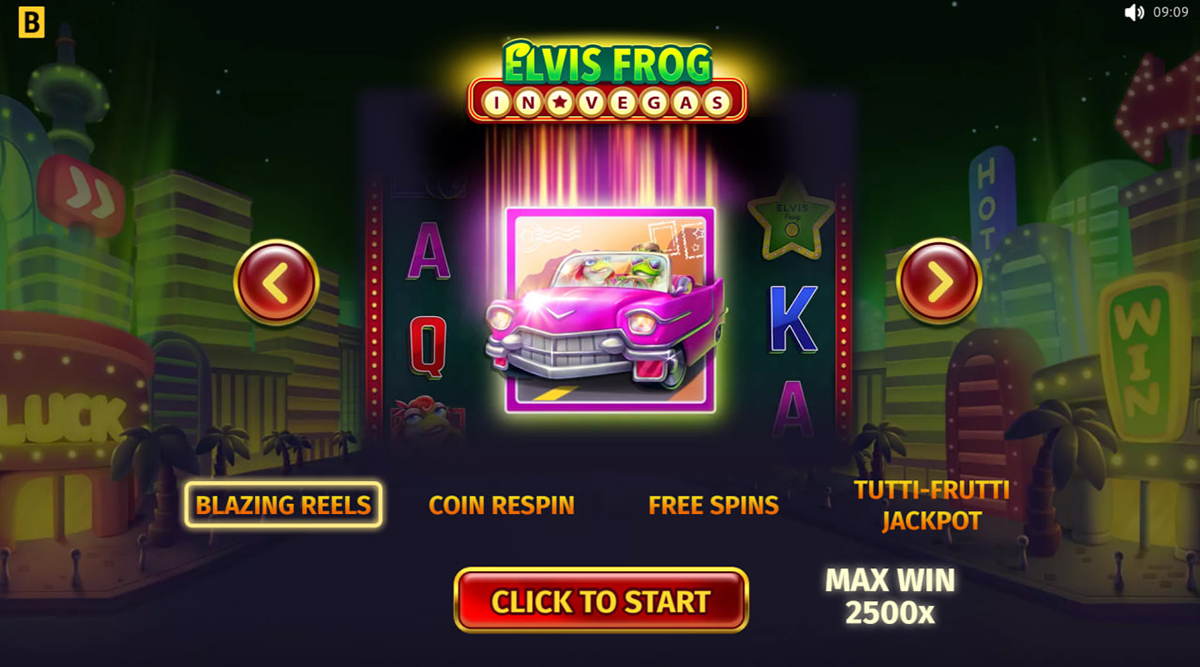 Elvis Frog in Vegas slot characteristics table