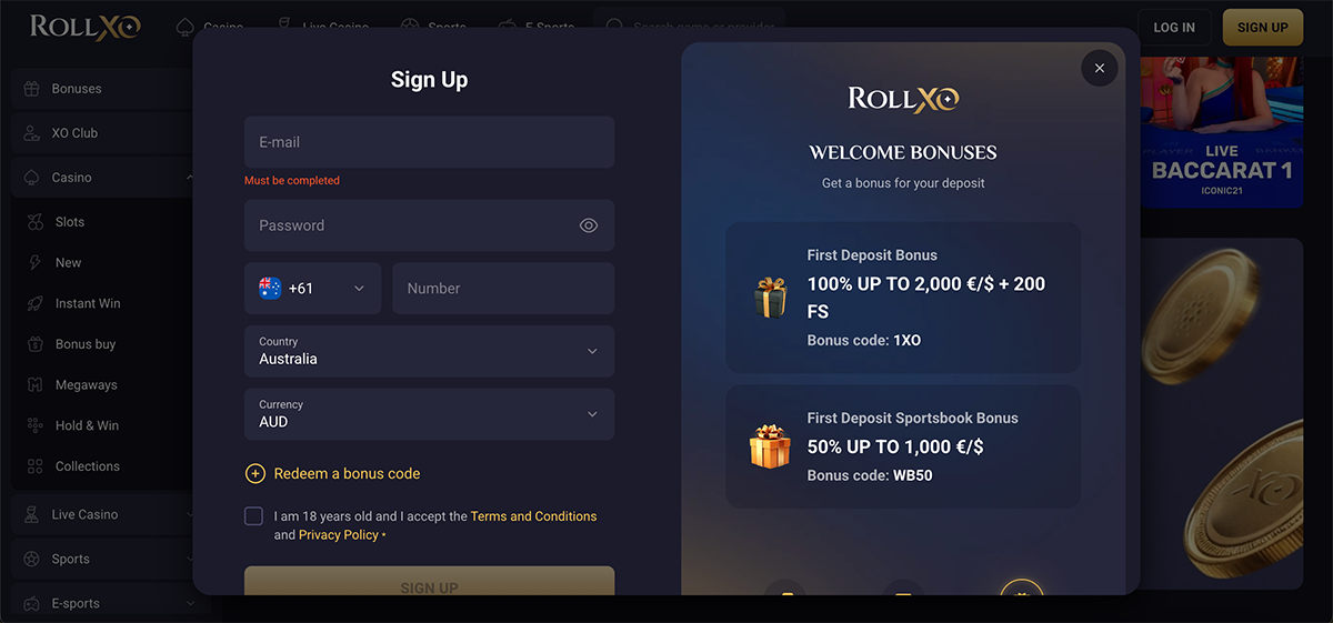 Elvis Frog at Rollxo registration process and account setup