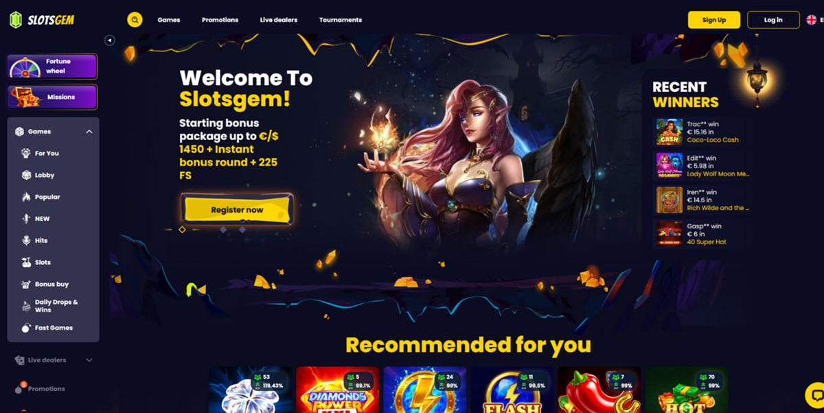 Slotsgem review: casino interface, bonuses and payment methods overview