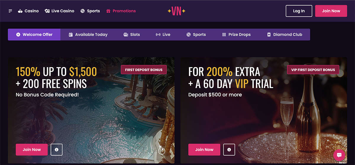Vegas Now bonus and welcome offers for new players