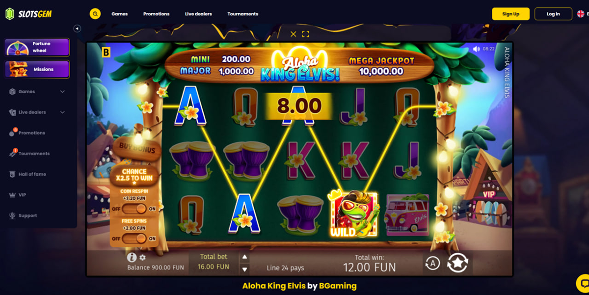 Where to play the Aloha King Elvis slot in online casino